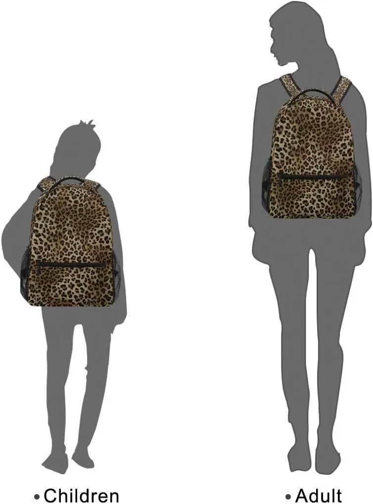 ZZKKO Leopard print Vintage Boys Girls School Computer Backpacks Book Bag Travel Hiking Camping Daypack