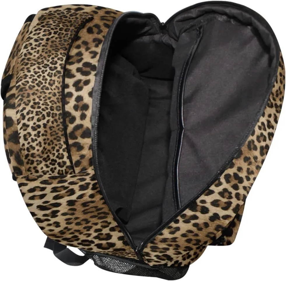 ZZKKO Leopard print Vintage Boys Girls School Computer Backpacks Book Bag Travel Hiking Camping Daypack